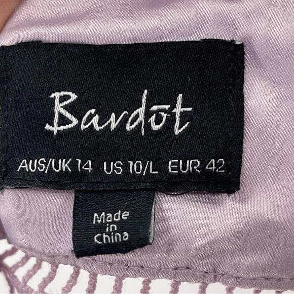 Revolve Bardot Gemma Light Lavender Floral Overlay Detail Midi Dress Size 10 - Picture 11 of 14